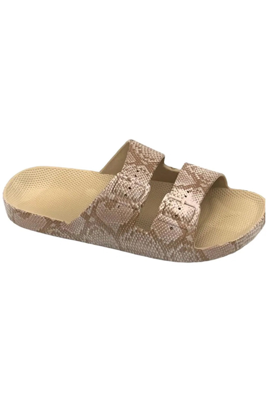 Freedom Moses Slide Sandals The Animals Khaki  Viper Sands - Medium
